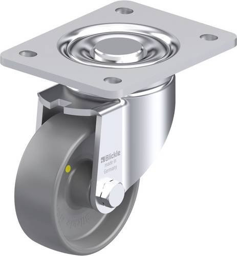 Blickle Stahlblech-Lenkrolle LH-PO 100G-3-ELS in Grau mit Schraubbefestigung, Rad-Durchmesser: 100 mm, Tragfähigkeit: 280 kg - Bild 1