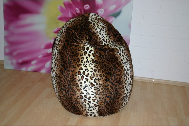 Kinzler Sitzsack Leopard Print in Braun - Bild 1