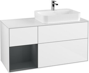 V&B Finion Waschtischunterschrank mit Wandbeleuchtung in Weiß lackiert, Breite: 120 cm, Tiefe: 50,1 cm, Höhe: 50,1 cm - Bild 1
