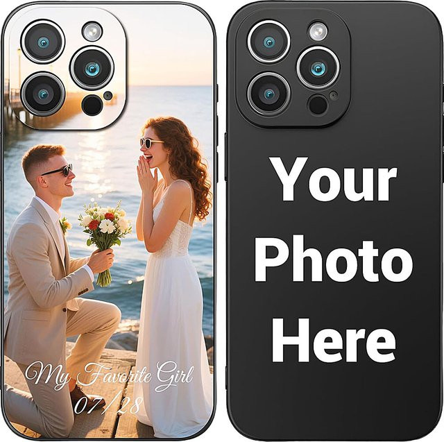 Personalisierte matte Handyhülle für iPhone Modelle mit eigenem Foto als DIY Soft Cover in Schwarz und Mehrfarbig - Bild 1
