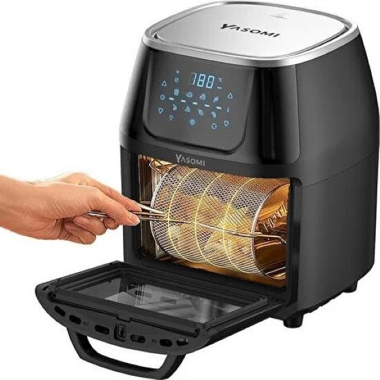 Yasomi Y88 XXL Heißluftfritteuse in Schwarz mit 1500 W Leistung, 8 Liter Volumen und Digitalanzeige - Bild 1