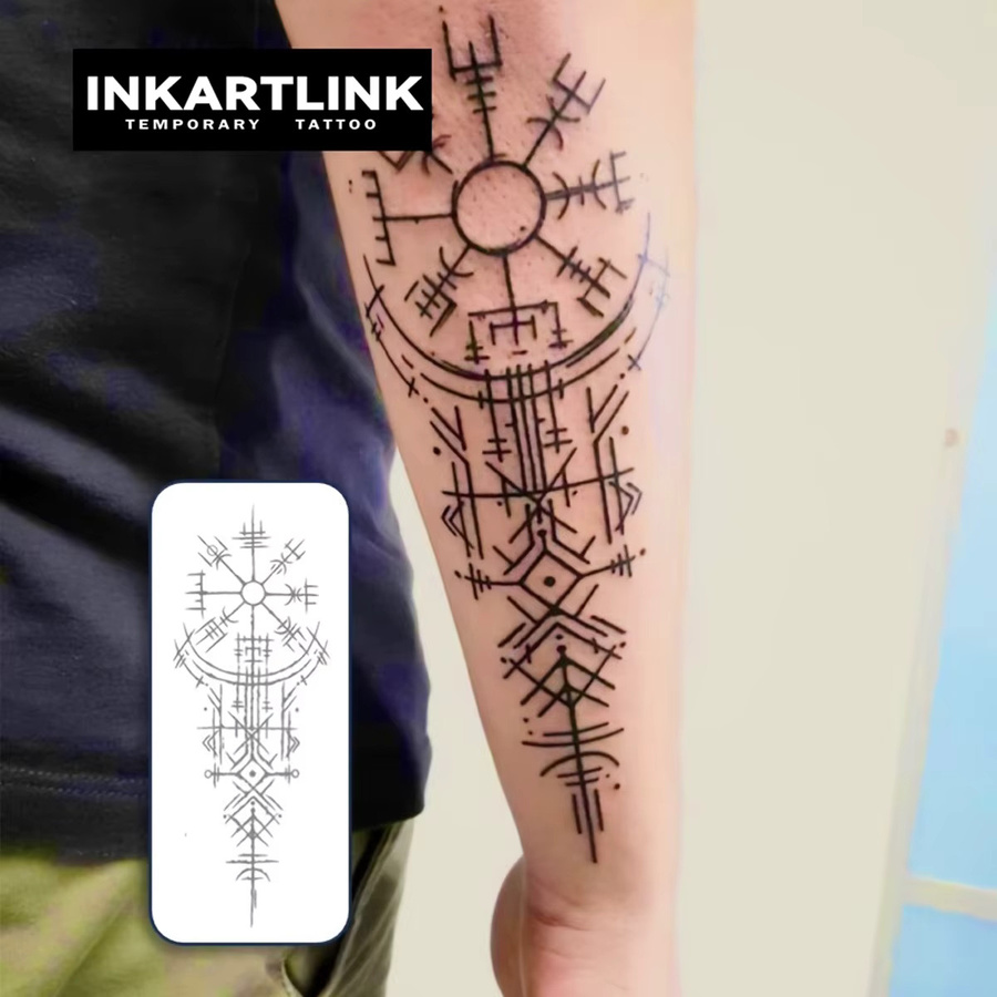 INKARTLINK Temporäres Tattoo, antike Symbole, wasserfest, semi-permanent - Bild 2