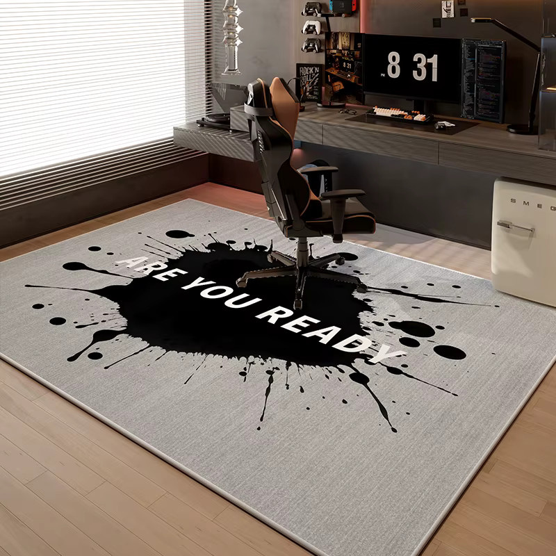VIKAMA Moderner Minimalistischer Teppich Grau, Waschbar und Schmutzabweisend, Rechteckig - Bild 1