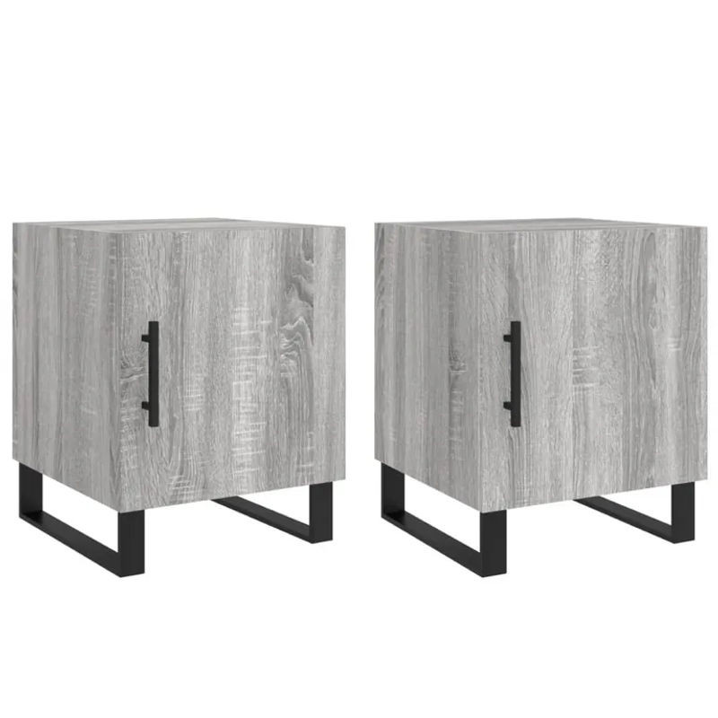 Vidaxl Nachttische Set 2 Stück Modern in Grau, B/T/H: 40 x 40 x 50 cm - Bild 1