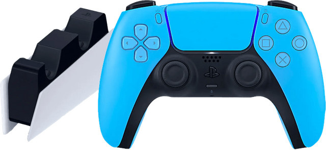 Sony PlayStation 5 DualSense kabelloser Controller in Starlight Blue inklusive Ladestation - Bild 1