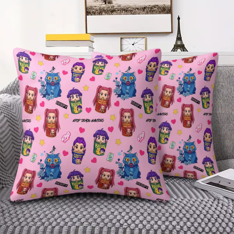 Hasbro Kpop Dekokissen in Rosa, weiches Plüsch-Quadratkissen im Kawaii Anime Design - Bild 2
