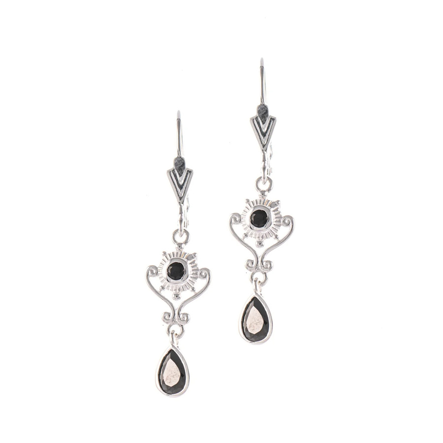 Ohrringe 925 Silber, Zirkonia schwarz, Damen - Bild 1