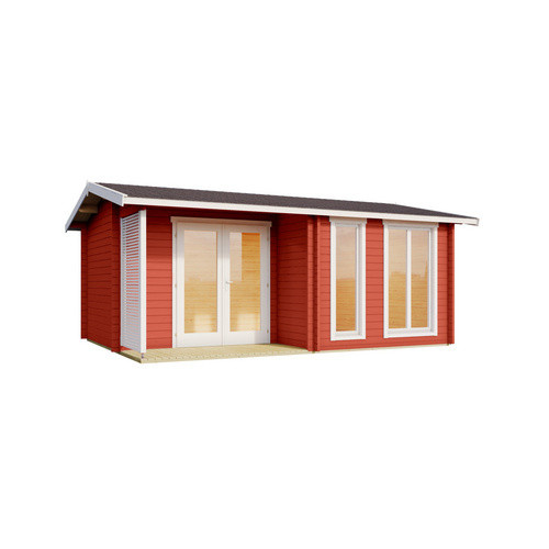 Lasita Gartenhaus Brighton 44 aus Holz mit Satteldach in Rot, B/T/H: 580 x 370 x 251 cm - Bild 3