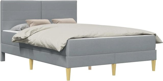 vidaXL Polsterbett in Grau mit Federkern und Holzrahmen, B/T/H: 140 x 200 x 144 cm - Bild 1