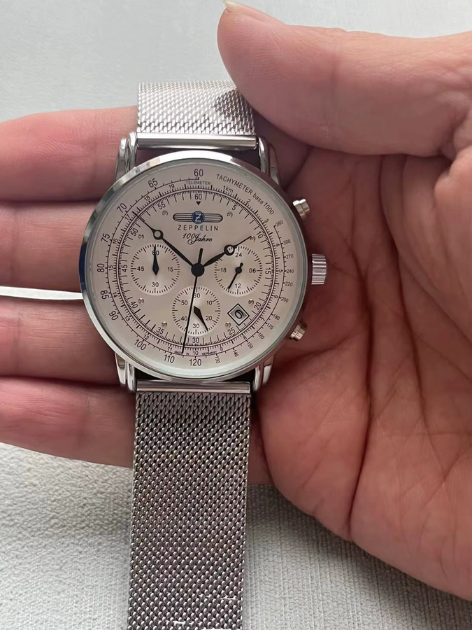 Zeppelin Armbanduhr, Analoguhr, Edelstahl, Silber, Herren - Bild 2