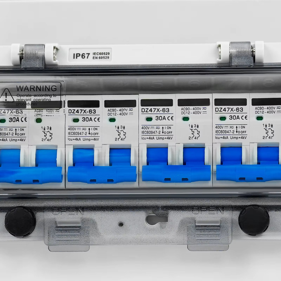 Bymaocar Photovoltaik-DC-Schalter mit 4 Eingängen und 4 Ausgängen, 30 A Solar-Leistungsschalter und PV-Kombinator in Weiß - Bild 4