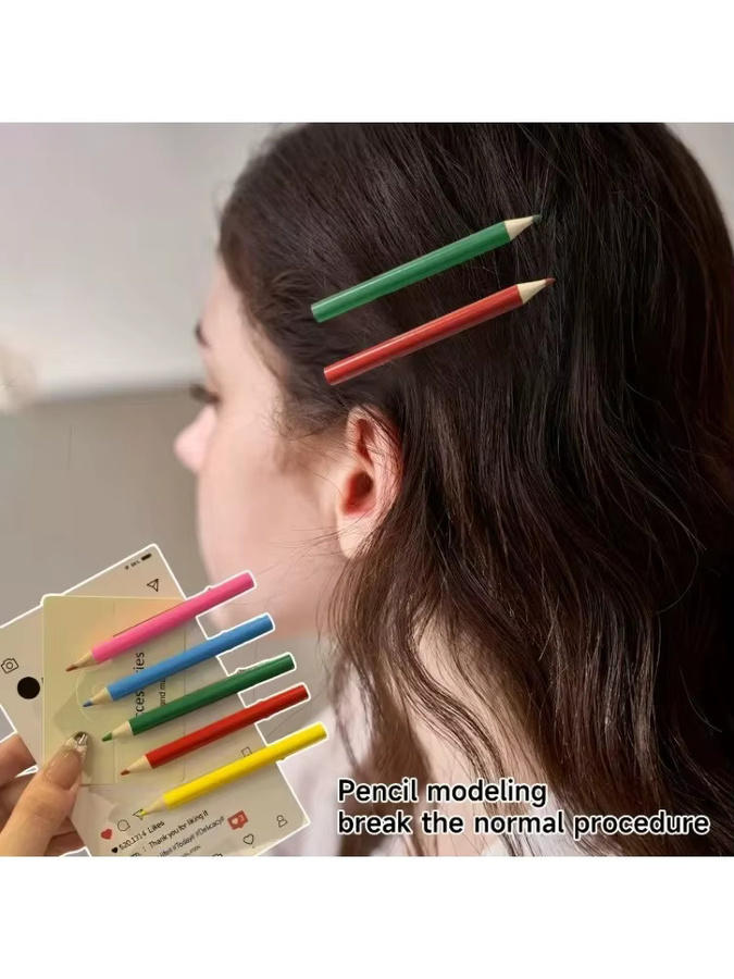 Haar Clip, Bleistift geformt, Multi Farbe, Kinder - Bild 5