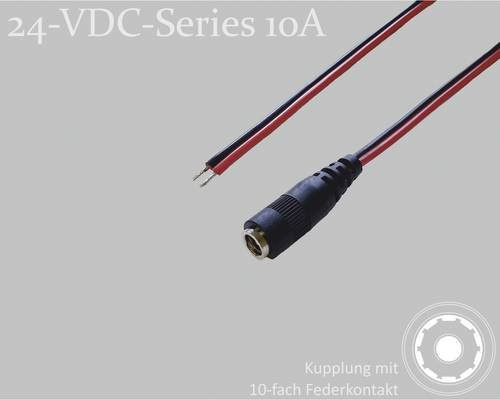 BKL Electronic DC-Kupplung 075905 verzinnt, schwarz, Länge: 1,5 m - Bild 1