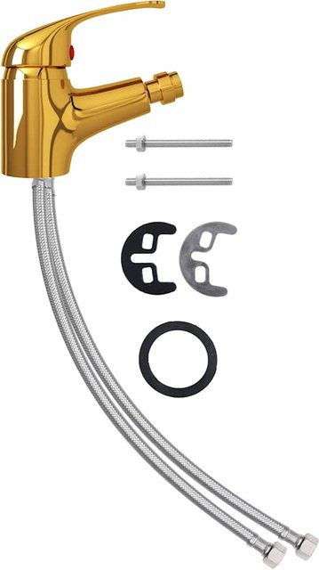 Yiwydaa Bidet Mischbatterie Einhebelmischer aus Messing in Gold, B/T/H: 13 x 12 x 0,6 cm - Bild 1