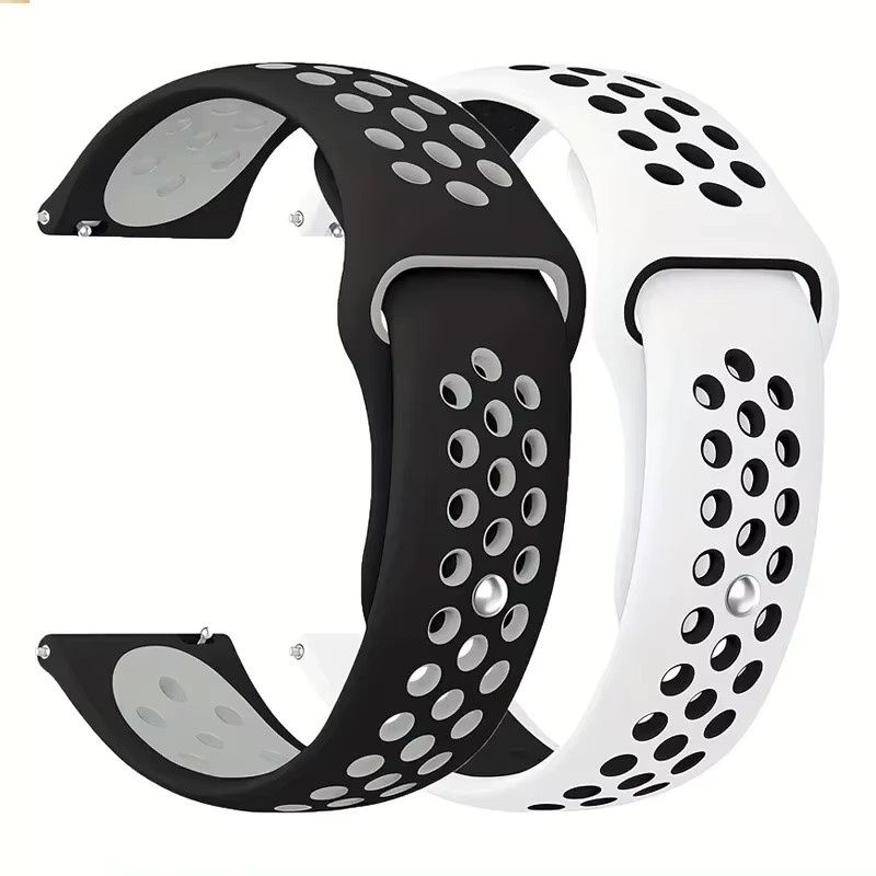 Uhrenarmband Silikon, Schwarz, Samsung Galaxy Uhr 7-FE 6/5pro/4 Classic/3 - Bild 2
