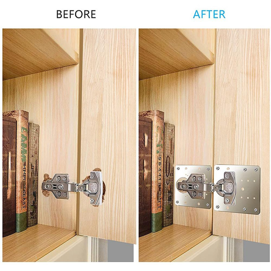 10-teiliges Reparaturplatten-Set für Schrankscharniere aus Edelstahl in Silber - Bild 3