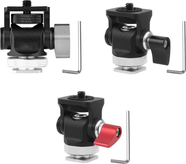MagiDeal 360 Grad drehbarer Blitzschuh-Montageadapter mit 1/4 Zoll Schraubgewinde und Kugelkopf für Kamera und Videomontage in Schwarz und Rot - Bild 1
