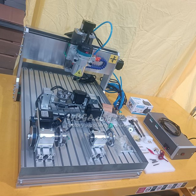 LYBGACNC 5-Achsen CNC Graviermaschine für Metall und PCB zum Fräsen, Bohren und Schnitzen mit Wassertank in Silber, B/T/H: 30,0 x 20,0 x 10,0 cm - Bild 1