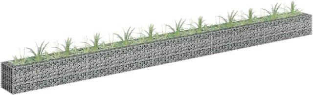 DELUKE Gabionen Hochbeet ROON aus verzinktem Stahl in Silber, B/T/H: 450 x 30 x 30 cm - Bild 1
