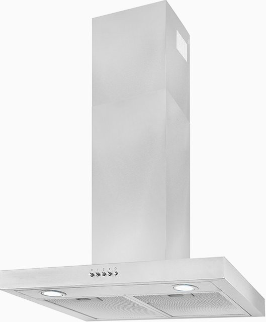 Exquisit FKH60-2.1 Kamin-Dunstabzugshaube aus Edelstahl in Silber, Wandmontage mit Abluft oder Umluft und Aktivkohlefilter - Bild 1