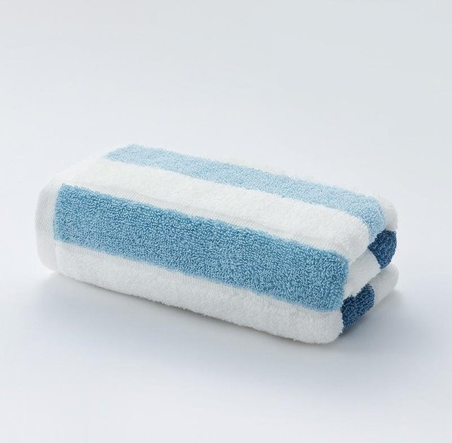 Yiran Furniture Baumwollhandtuch für Erwachsene, weich und saugstark, B/H: 34 x 76 cm, Blau und Weiß - Bild 1