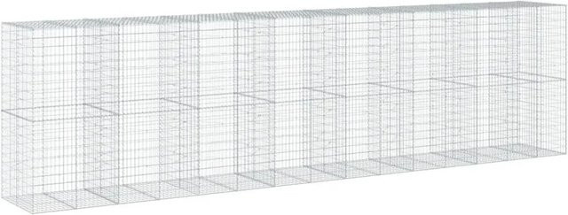 vidaXL Gabione mit Deckel aus verzinktem Eisen in Silber, B/T/H: 750 x 100 x 200 cm - Bild 1