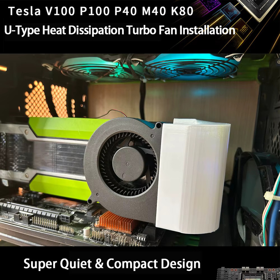 Nvidia U-förmiger Turbo-Lüfter Kurzversion als Luftkühler für GPU, Schwarz, 90 mm - Bild 3