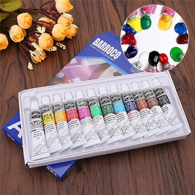 Acrylfarben Set mit 12 Farben für Künstler und DIY-Projekte auf Keramik, Stein oder Wand, Multicolour - Bild 1