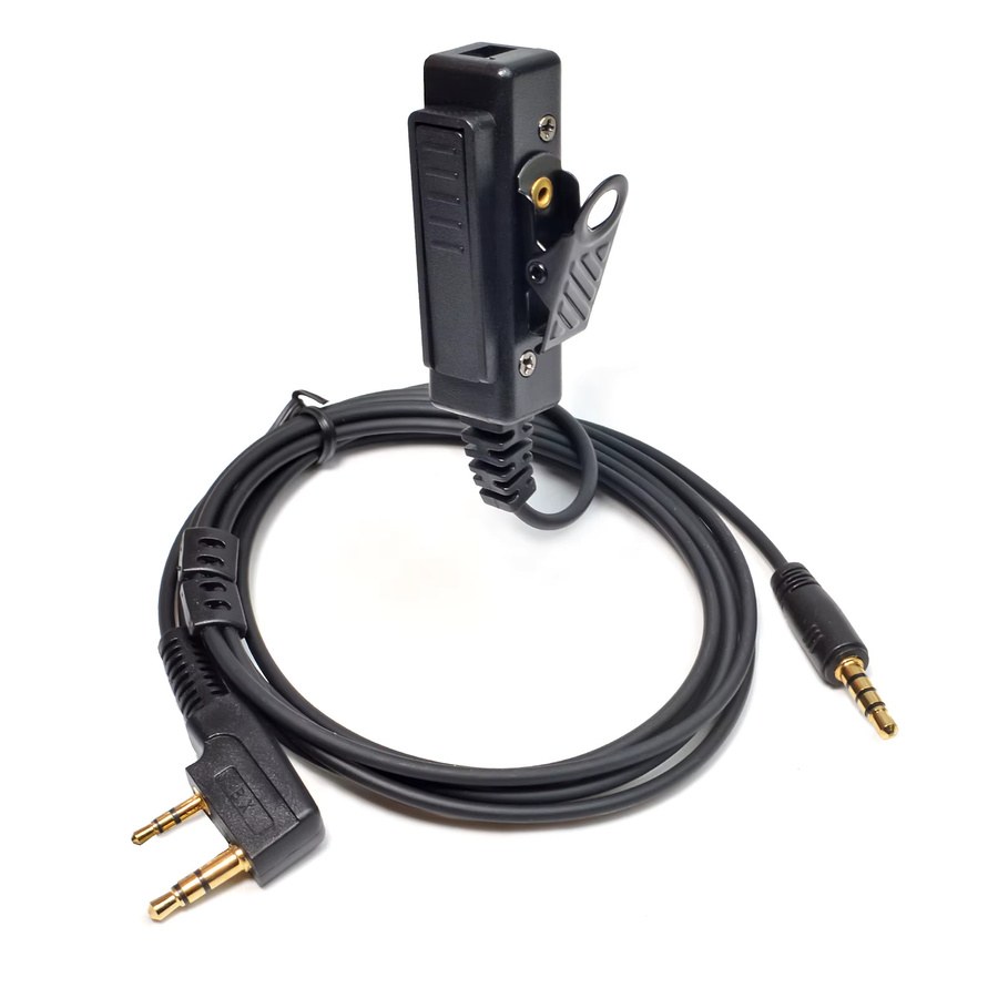 YNIBST 2-poliger K1 auf 3,5-mm-Headset-Audiokabel-Adapter mit Mikrofon in Schwarz für Kenwood und Baofeng UV-5R UV-82 BF-888S Walkie Talkie - Bild 4