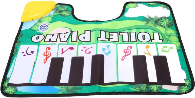 Igeteck Toiletten-Klaviermatte mit Musik-Design, wasserdicht und rutschfest aus Oxford-Gewebe, Mehrfarbig - Bild 1
