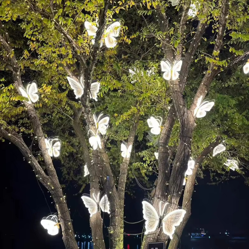 LED Dynamische Schmetterling Lampe in Weiß für Garten und Haus zur Dekoration - Bild 5