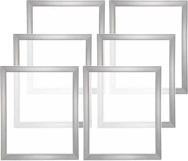 Siebdruck-Set von Buying Solutions, MB mit 6 Aluminium-Siebdruckrahmen in Silber, 20x24 Zoll mit 160er Maschenweite und Hochspannungs-Nylonnetz - Bild 1