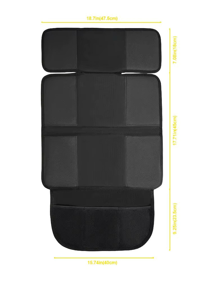 Rutschfeste Autositzschutzmatte für Babys und Kindersitze mit Netztaschen in Schwarz - Bild 4