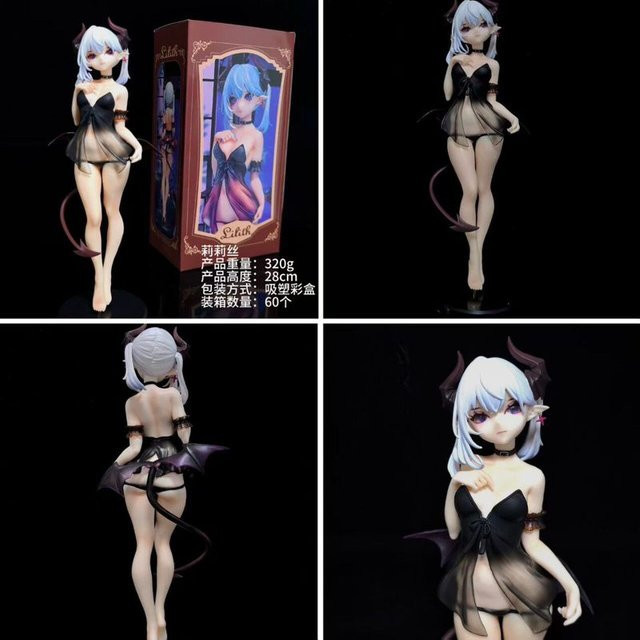 Bandai Lilith Little Devil Anime-Mädchenfigur, Modellspielzeug, lila, schwarz - Bild 1