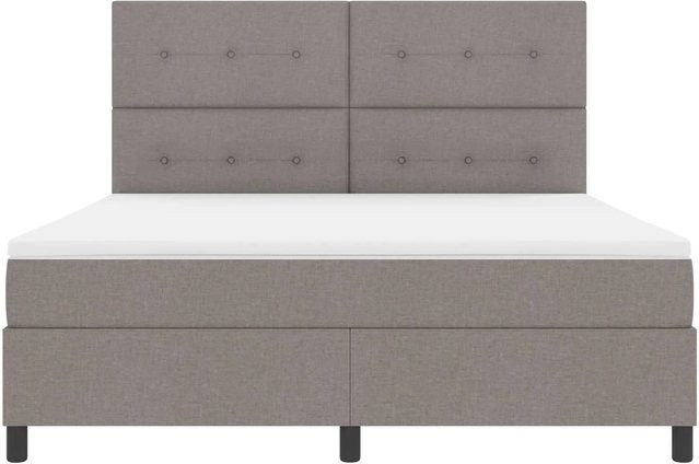 vidaXL Boxspringbett mit Matratze und LED-Unterbettbeleuchtung in Taupe, B/T/H: 180 x 200 x 128 cm - Bild 1