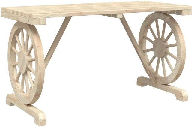 vidaXL Gartentisch aus Massivholz Tanne in Braun, rustikaler rechteckiger Tisch für Garten, Terrasse und Innenhof, B/T/H: 115 x 55 x 65 cm - Bild 1