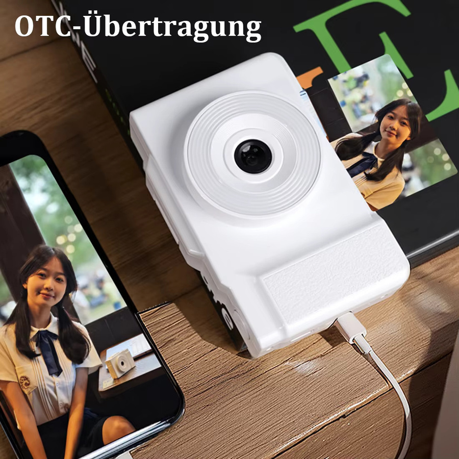 Bytelike Tragbare Retro-Spielzeugkamera mit 1080P, Flip-Screen und 3-Farben Fülllicht, Weiß - Bild 2