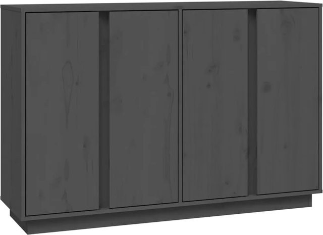 vidaXL Sideboard aus Massivholz Kiefer in Grau, rustikales Design, B/T/H: 120 x 35 x 80 cm - Bild 1