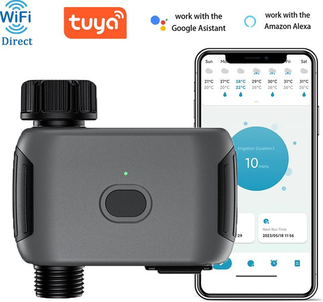 Insoma Wifi Sprinkler Timer Smart Bewässerungssystem mit App-Fernsteuerung für Garten und Rasen, Grau - Bild 1