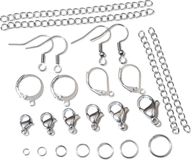 Wadsfred Schmuck-Set, 316 Edelstahl, Halskette, Ohrringe, Karabiner, Jumpringe - Bild 1