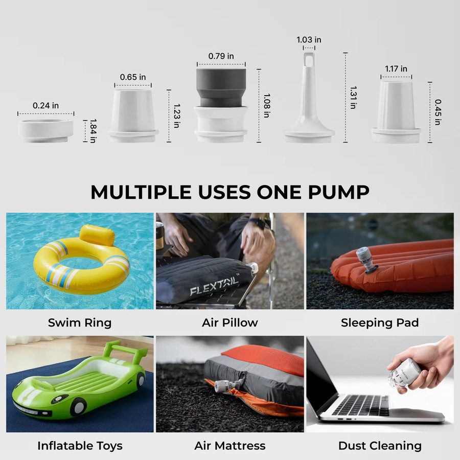 FLEXTAIL TINY PUMP 3X Ultraleichte tragbare Luftpumpe mit 5-Modus Campinglampe in Weiß - Bild 4