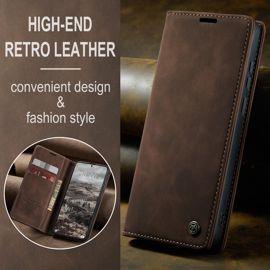 CaseMe Luxus Retro Magnetische Flip Handyhülle aus PU Leder für Xiaomi 17 17 Ultra in Blau - Bild 3