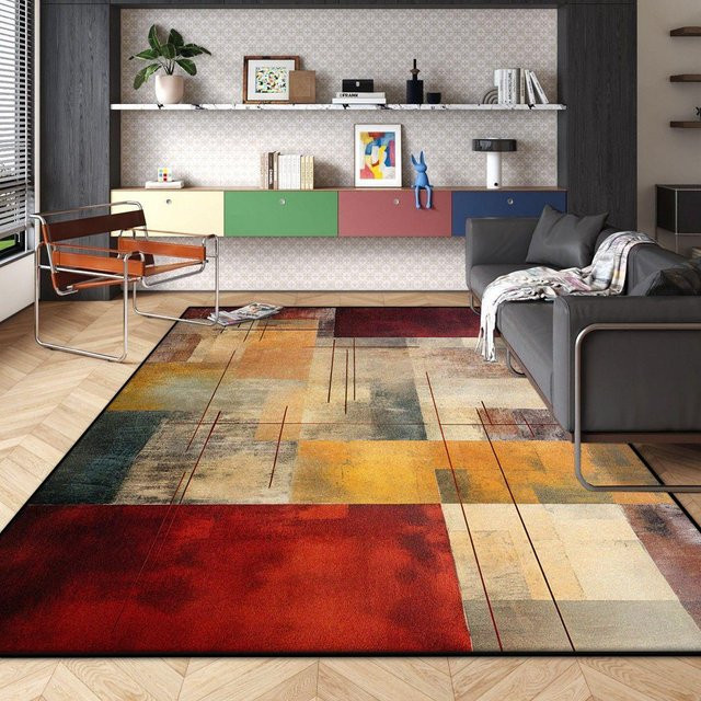 Wucifang Jewelry Moderner Abstrakt Teppich in Multicolour, weich und flauschig, geometrisches Design, waschbar, B/B: 60 x 90 cm - Bild 1