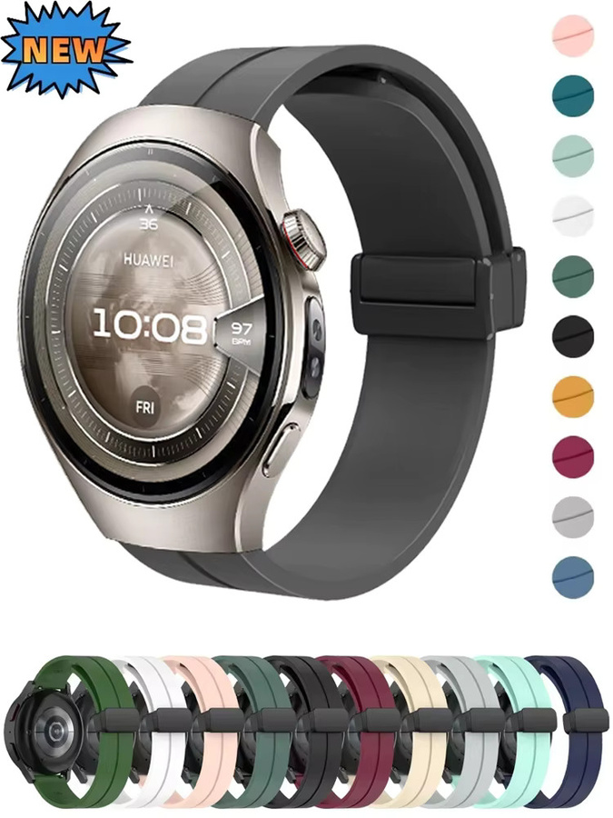 Uhrenarmband Silikon, Magnetisch, Schwarz, Unisex - Bild 4