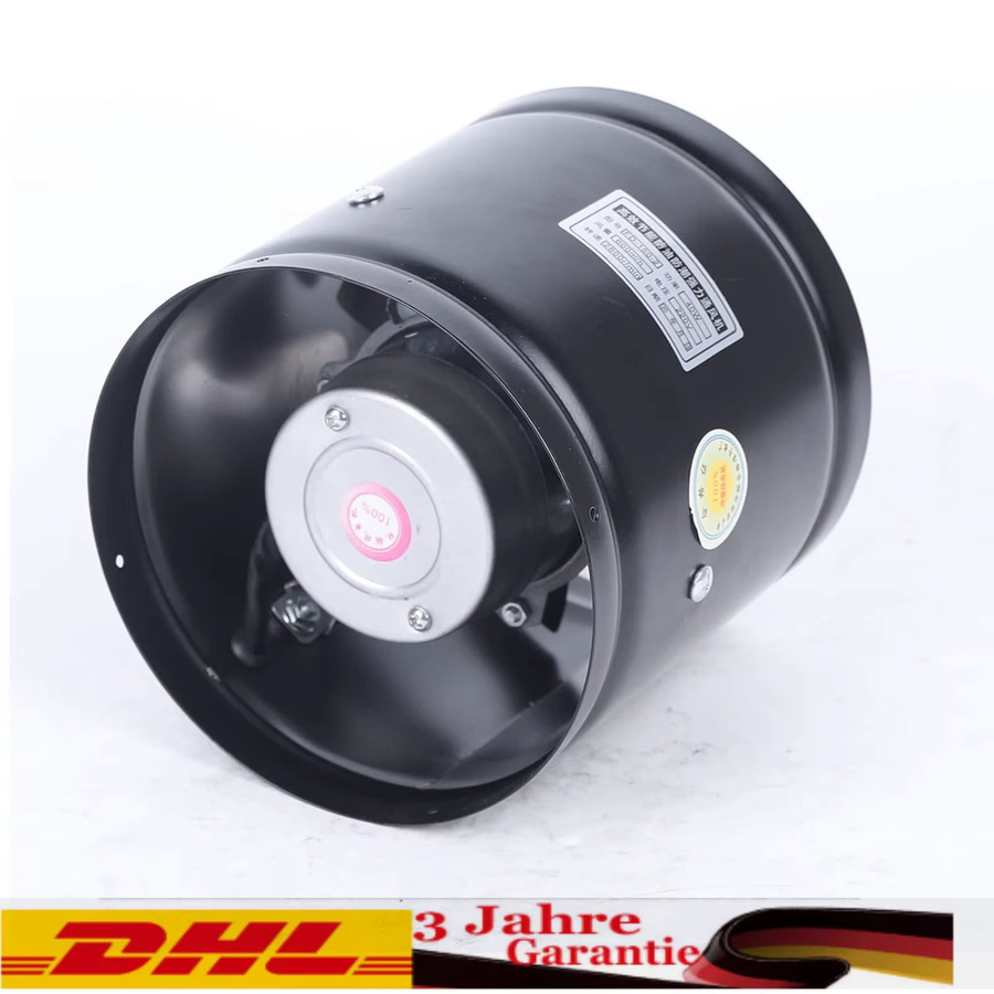 Inline-Abluftventilator Axialventilator in Schwarz mit 780 m3/h für Badezimmer, Toilette und Küche, Durchmesser: 15 cm - Bild 1