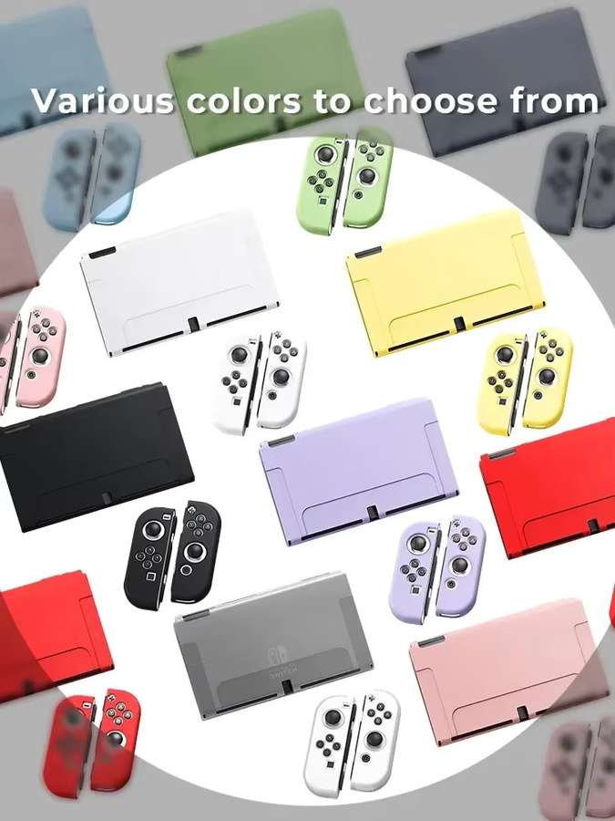 Stoßfeste All-Inclusive Schutzhülle aus TPU für Nintendo Switch OLED in Schwarz - Bild 4