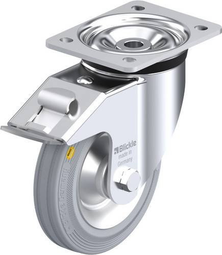 Blickle Lenkrolle LK-RD 162R-FI-VLI mit Feststeller in Silber und Grau, Tragfähigkeit max. 225 kg, Rad-Durchmesser: 160 mm - Bild 1