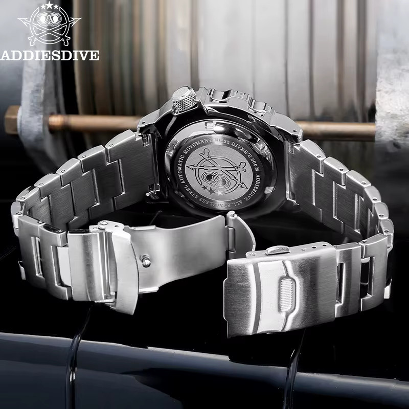Addiesdive Armbanduhr, Herren, Blau, Saphirglas, Edelstahl, Kautschuk - Bild 6