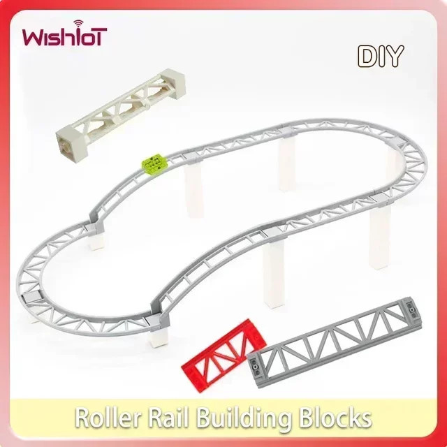 Wishiot Achterbahn-Schiene Baustein Set in Rot und Grau kompatibel mit Legoeds-Spielzeug - Bild 1