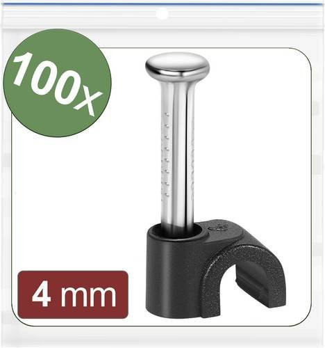 Quadrios Nagelschellen 24CA428 Schwarz 100 Stück Bündel-Ø-Bereich 2 bis 4mm - Bild 1